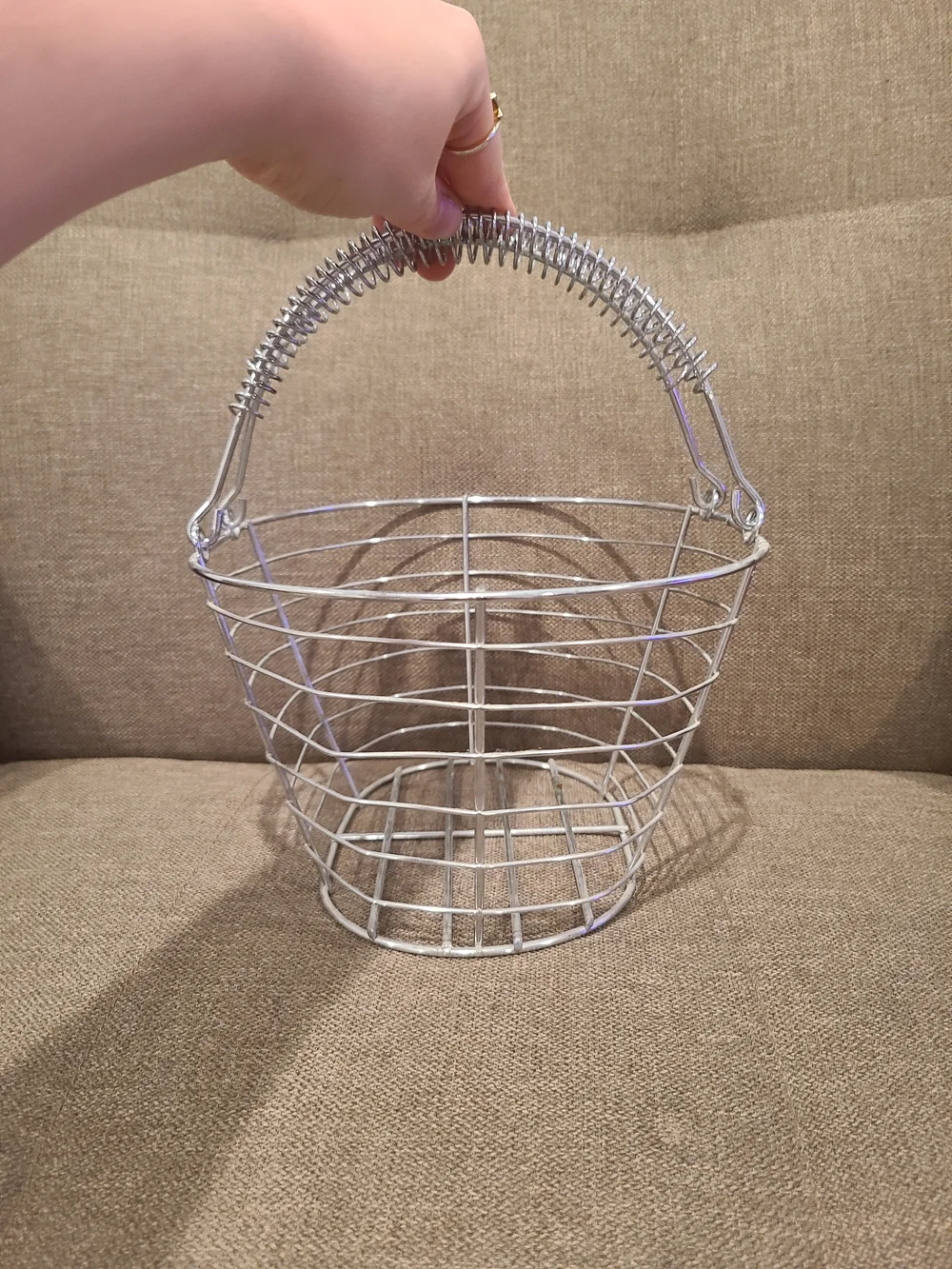 Wire Basket Tote in Silver